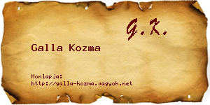 Galla Kozma névjegykártya